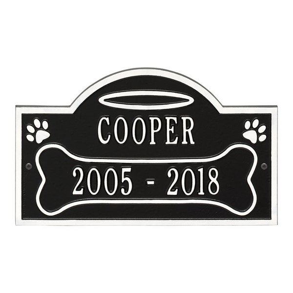 Bone and Halo Pet Black Wall Plaque